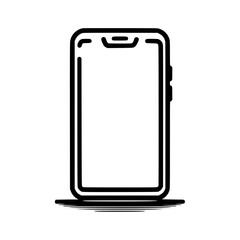 Poster - Smartphone icon in outline style representing technology and communication