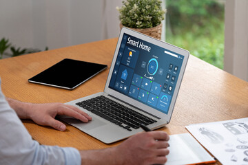 Poster - smart home technology, centric remote control system with digital dashboard for air conditioning, sa