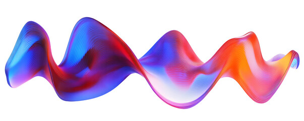 Poster - Abstract colorful wavy shape, 3d render