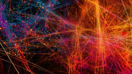 Poster - Visualizing artificial intelligence abstract art in digital space conceptual environment futuristic perspective