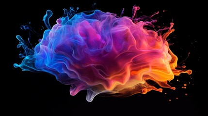 Poster - Exploration of ai brainlike structure digital realm art creation vibrant environment futuristic viewpoint neural concept