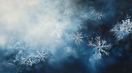 Poster - Captivating winter chill ethereal landscape abstract art icy environment aerial view mystical textures