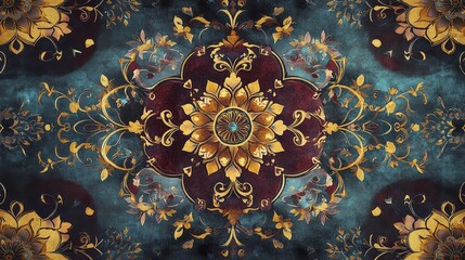 Poster - Creating intricate islamic patterns artistic studios digital art contemporary settings overhead view ornate ara designs