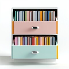 Poster - a hard disk icon surrounded by isolated folders illustrates the concept of database storage
