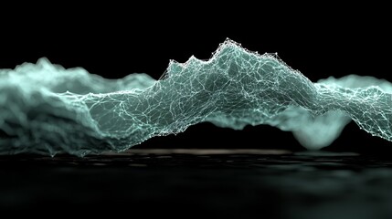 Poster - A mesh with embossed details symbolizing internet connections, cloud computing, and neural networks
