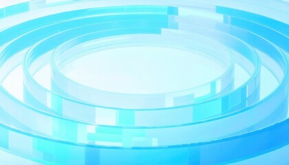 Leinwandbilder - futuristic blue circular glass architecture with glowing transparency, abstract technology background for digital design

