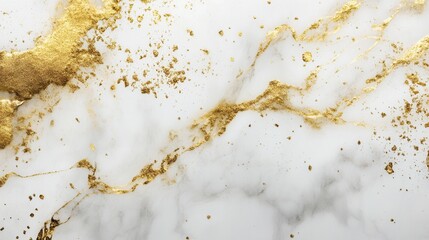Aufkleber - White marble texture with luxury golden accents showcasing premium minimalism and subtle golden dust highlighting elegance and sophistication