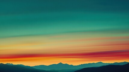 Wall Mural - a stunning sunset view of a mountain range with two planes in the foreground