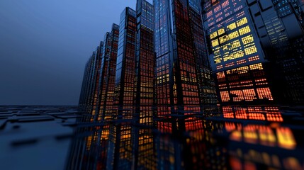 Poster - The concept of supercomputer technology is showcased through a shot of a data center with numerous rows of server racks, all fully operational, set against a dark backdrop with neon blue and pink
