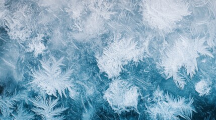 Poster - Frosty abstract patterns icy landscapes visual art cool colors aerial view frozen creativity