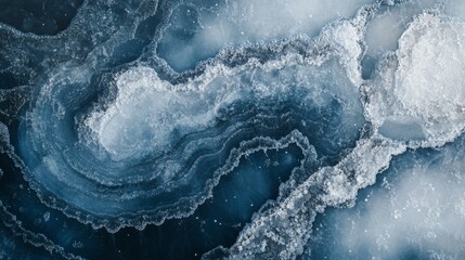 Poster - Creating frosty abstract patterns cool colors digital art icy environment bird's eye view contemporary design