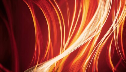 Aufkleber - abstract flowing light streaks in warm fiery tones of red and orange, dynamic motion background for digital design and creative projects