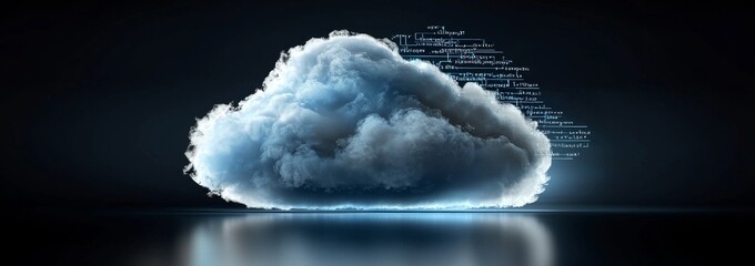 Poster - The concept of industry technology is represented in a mixed media virtual screen depicting a server room for manufacturing wireless computing future technology