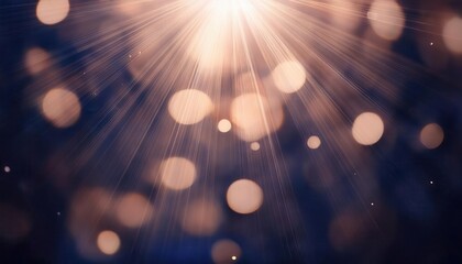 Poster - golden light rays with soft bokeh effect on dark background, ethereal glow for spiritual, festive, or dreamy artistic design

