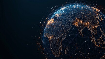 Poster - Visual representation of Earth with glowing connections, illustrating global communication and technology.