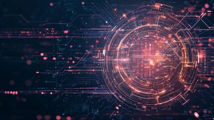 Poster - Abstract digital design showcasing vibrant lines and orbs, conveying a sense of technology and connectivity.