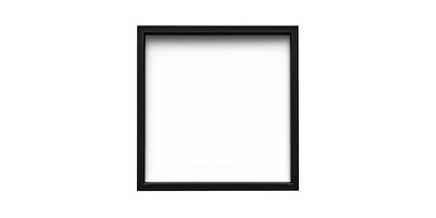 Square black picture frame with copy space isolated on transparent background