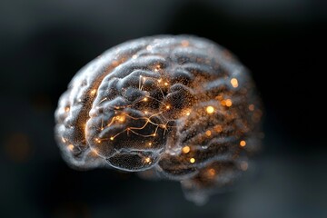 Poster - Stock is associated with the idea of neural networks and the spread of digital brain connections, which is a concept for mapping the brain's neuronal connections and connectome