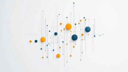 Poster - Colorful abstract design featuring competitive analysis graph market circles and lines on a light background creating a modern and artistic visual effect.