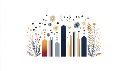 Poster - A colorful illustration featuring abstract key performance indicators KPIs bar chart