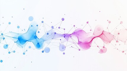Poster - Abstract watercolor design featuring blue and pink splashes with a light background, creating a vibrant visual effect.