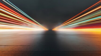 Aufkleber - The image is a 3D render with a neon-lit abstract background in pink and blue hues, set against black and including a reflective floor