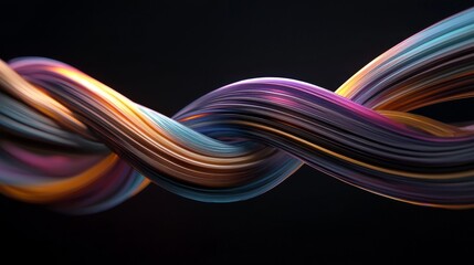 Poster - The image is a 3D render of a vibrant, abstract background filled with bright neon rays and glowing lines, creating a unique pink, yellow, and blue wallpaper