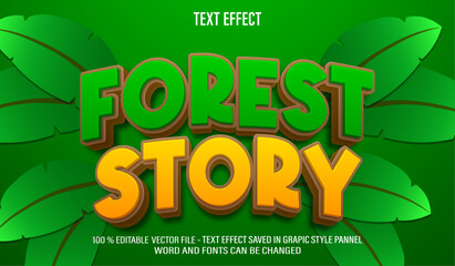 Poster - Forest Story 3d editable text effect style
