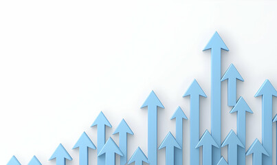 Poster - Blue Arrows Pointing Upward Representing Growth and Progress