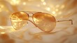 © ngamaz - Golden aviator sunglasses on silk