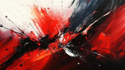 Aufkleber - Explosive abstract artwork capturing the essence of anger with red and black energetic strokes and striking lightning details Generative AI