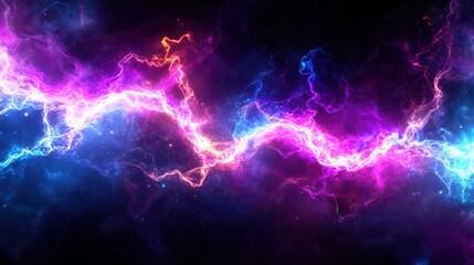 Leinwandbilder - Dynamic abstract art filled with bright neon colors and explosive light patterns creating a sense of surprise and movement Generative AI