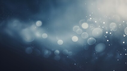 Poster - Ethereal blue background with shimmering bokeh effects creating a dreamy atmosphere for design or artistic projects