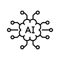 Poster - AI chip icon with connections, technology innovation concept