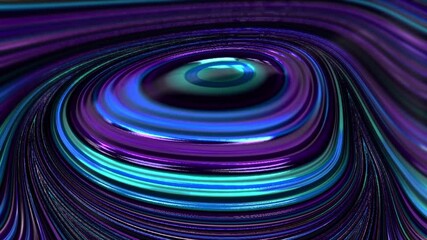 Wall Mural - 3d glowing line mountain, topographic map background, abstract animation. wave blue and violet color