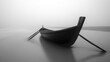 © Julia - A black and white fine art image of a peaceful boat on the beach, with soft focus and motion blur, ideal for overlaying text