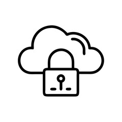 Poster - Cloud security icon with padlock, protection concept