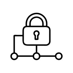 Poster - Network Lock icon representing cybersecurity protection concept