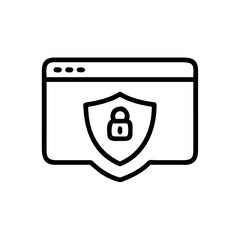 Poster - Cybersecurity shield icon protecting online data, safety concept