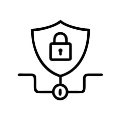 Poster - VPN icon depicting security shield with lock, cybersecurity concept