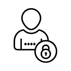 Poster - User authentication icon with padlock, security concept