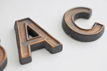 Aufkleber - Decorative metal letters create unique wall art design in a stylish interior setting
