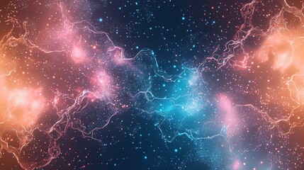 Poster - Cosmic abstract image featuring vibrant colors, stars, and light effects, evoking a sense of wonder and the vastness of space.