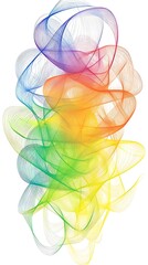 Poster - Colorful abstract illustration featuring flowing gradient lines on white