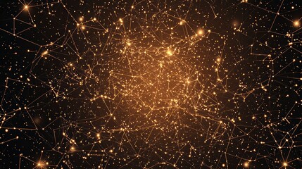 Poster - A mesmerizing display of golden sparks against a dark backdrop, resembling a cosmic explosion or starry night.