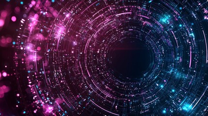 Poster - abstract digital background with vibrant colors and circular patterns, creating a sense of depth and