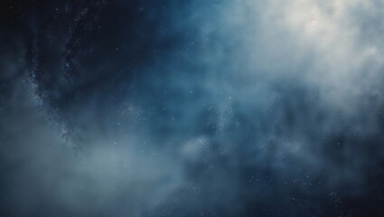 Poster - Atmospheric blue mist with swirling clouds in a dark space, creating a mystical and serene ambience