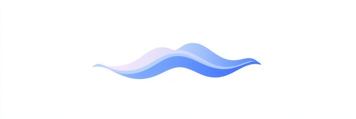Poster - Wavy blue line represents calmness in simple abstract design, symbolizing tranquility and minimalist aesthetics for modern art lovers