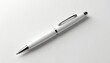 © Vadym - White pen mock up isolated for corp business identity presentation. Ball pen design, simple blink, colours, text, shiny metal object nobody holds. Wealth, ink, clear signs of automatic write tool.