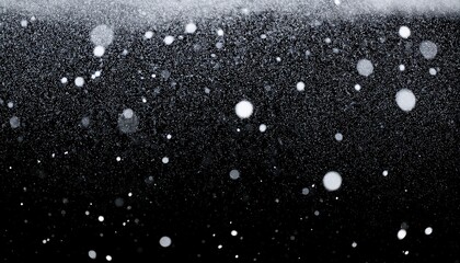 Wall Mural - falling snowflakes on black overlay particles